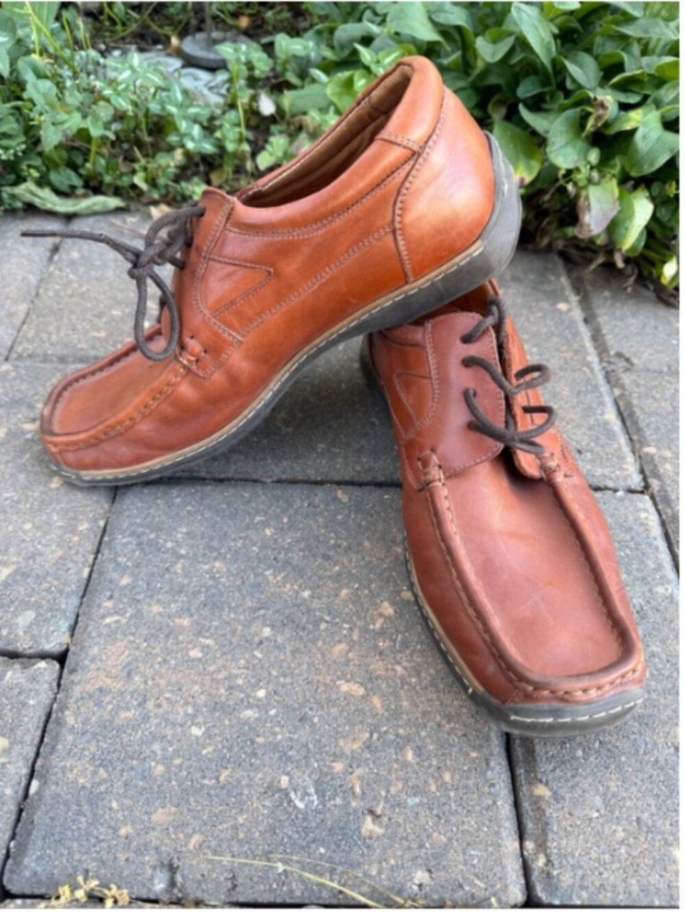 Marelbo Cognac Leather Moc Toe Lace-Up Shoes EU 40 Fits 41 Unisex Romania Fall